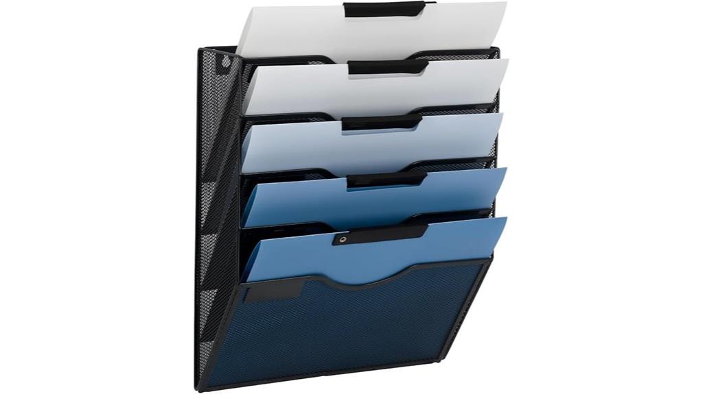 five pocket mesh wall organizer