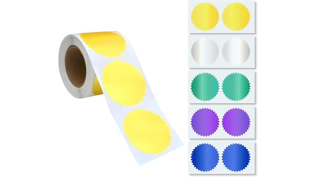 gold and multicolor stickers