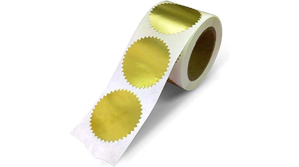 gold metallic round stickers
