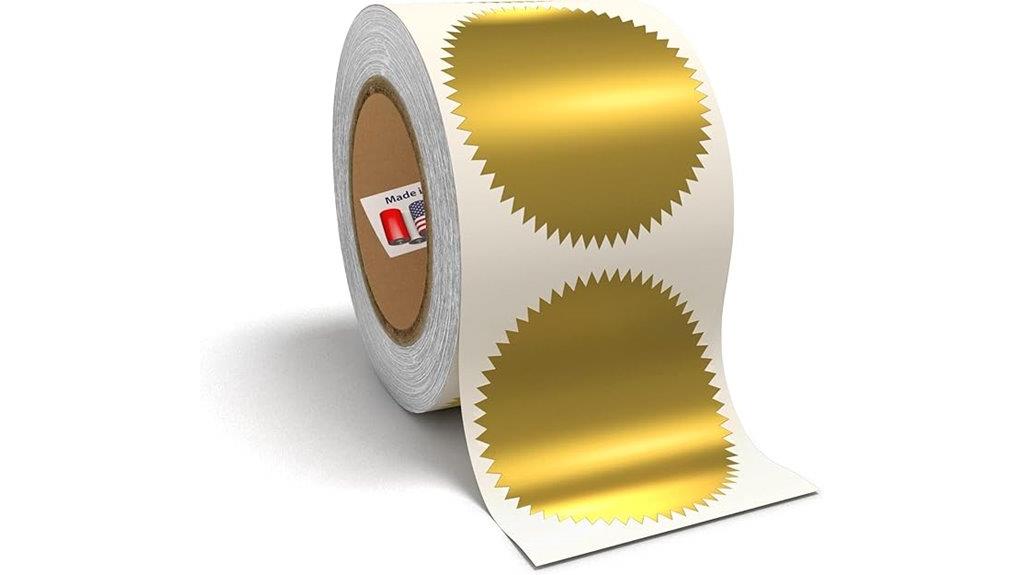 gold metallic serrated stickers