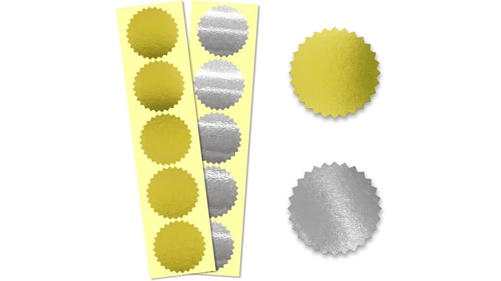 gold silver metallic stickers