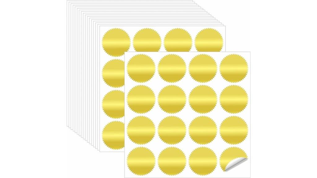 gold sticker sheets pack