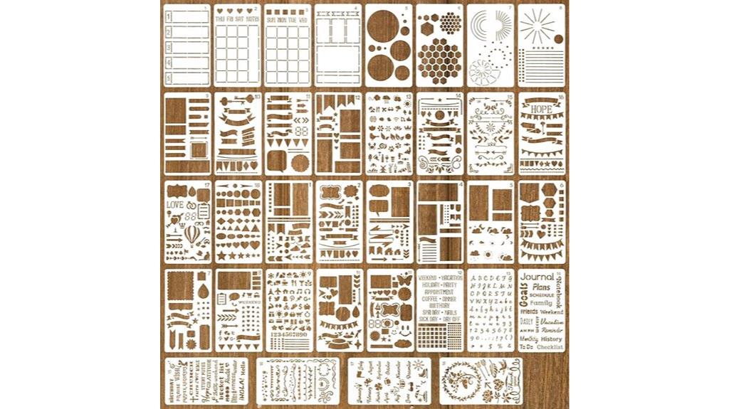 journal stencil set 36 pieces