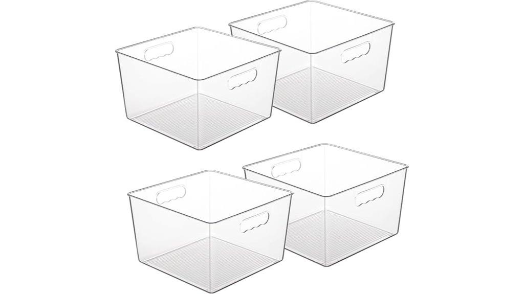 large clear storage bins