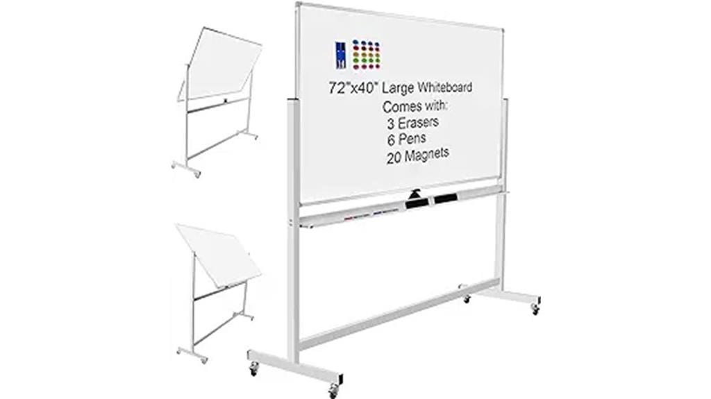 large double sided mobile whiteboard