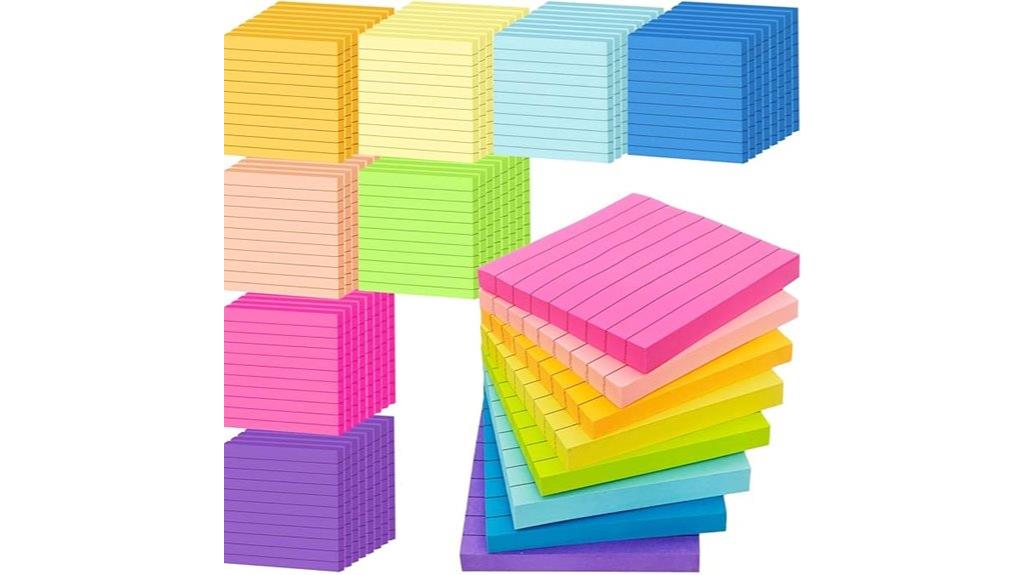 large pack of lined sticky notes