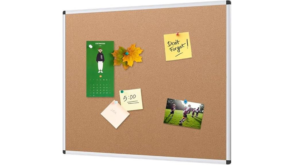 large silver cork board