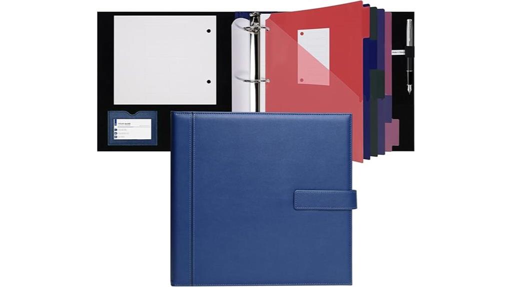 leather 3 ring office binder