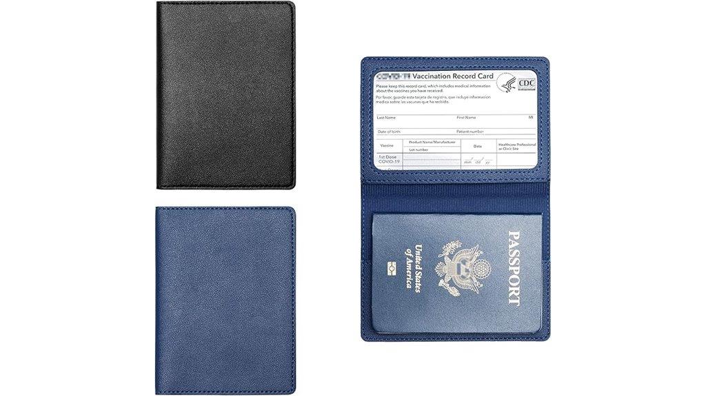 leather passport vaccine holder