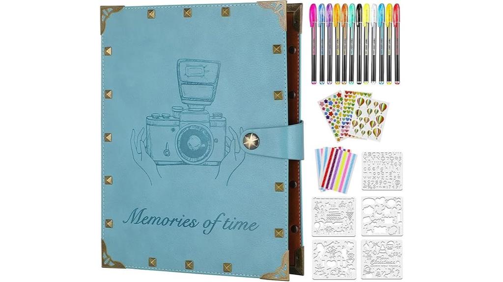 leather scrapbook with sixty pages
