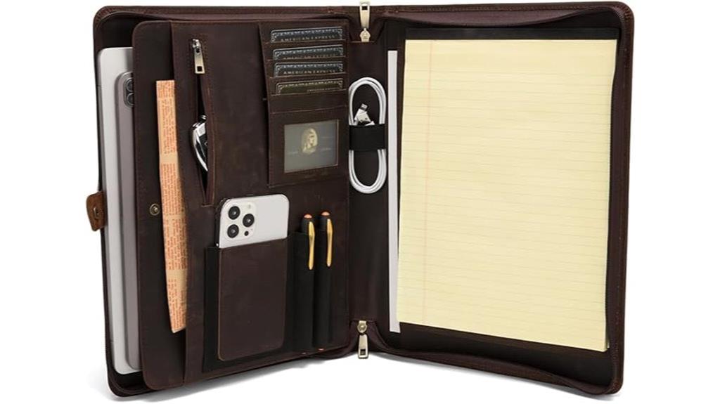 legal size leather portfolio