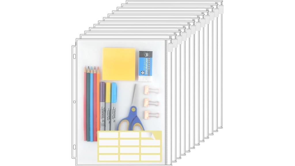 letter size binder pockets