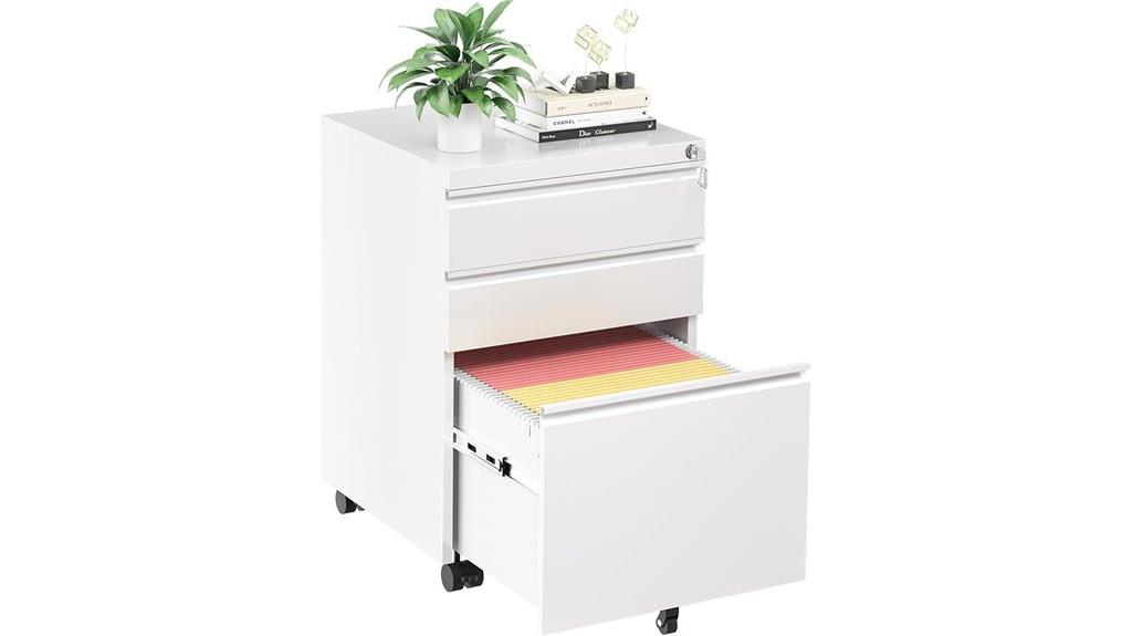 lockable 3 drawer mobile cabinet