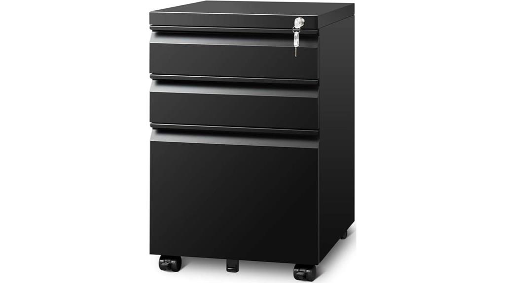 lockable 3 drawer office cabinet