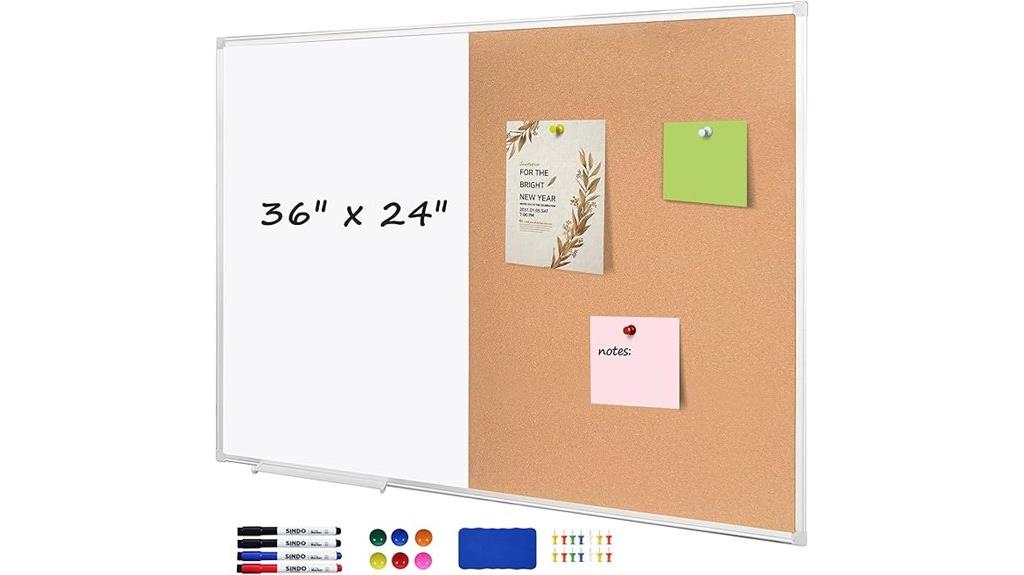 magnetic white cork board