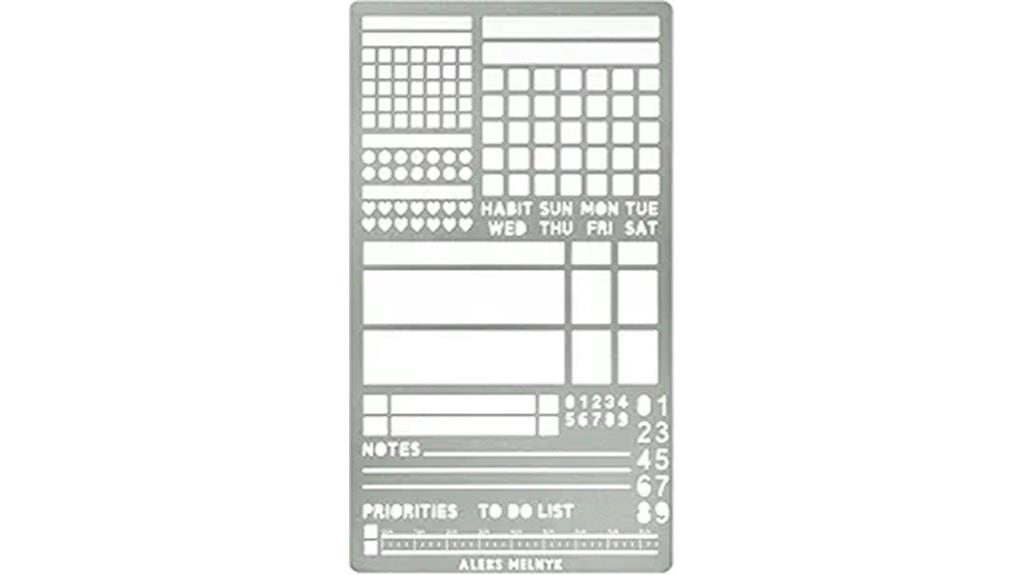 metal bullet journal stencil