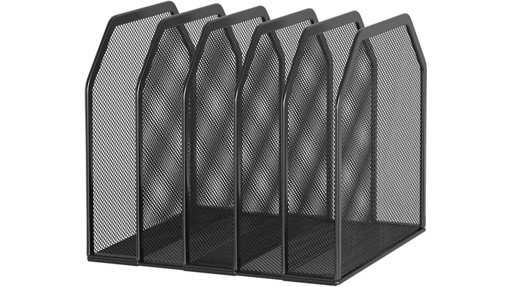 metal multi section desk organizer