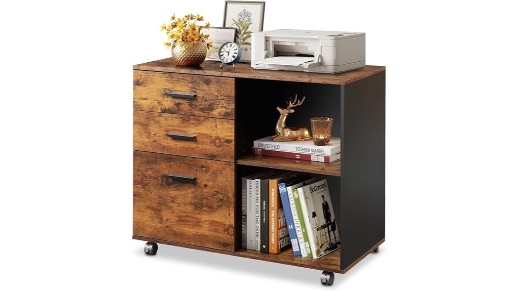mobile 3 drawer filing cabinet