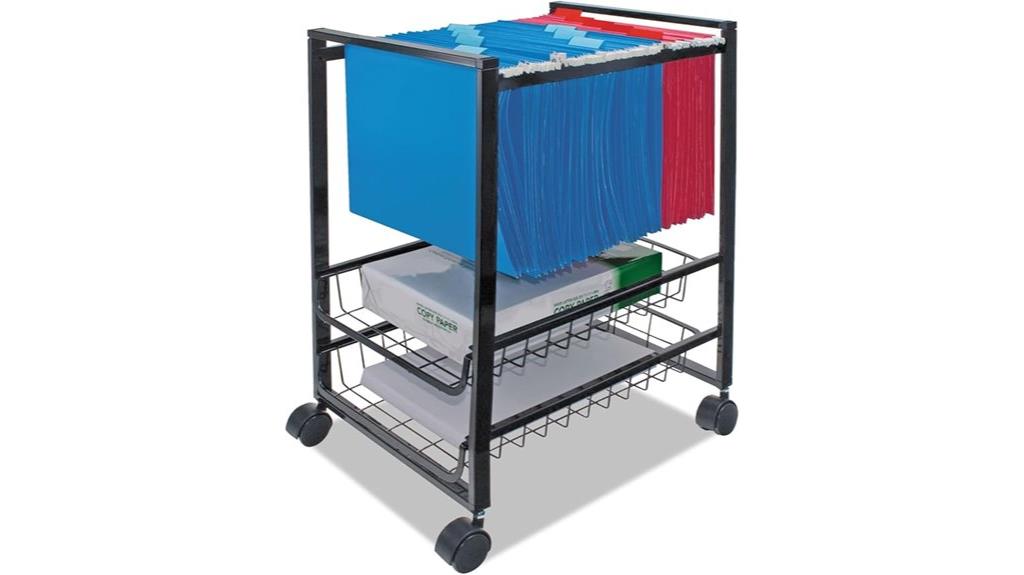 mobile file cart with baskets