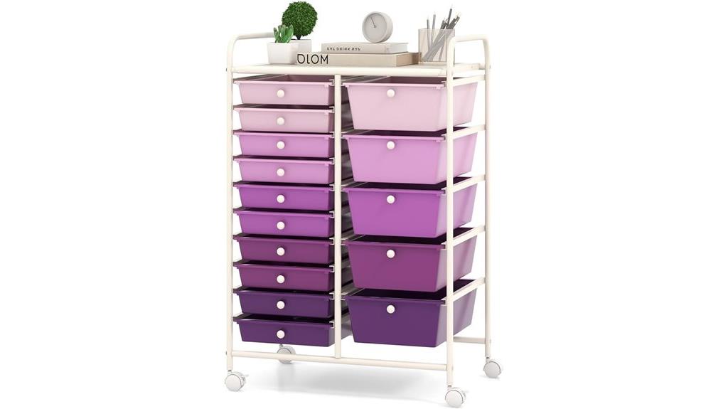 mobile multi drawer storage cart