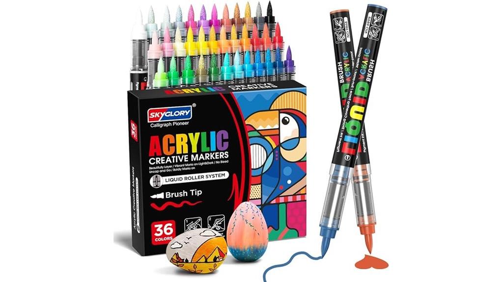multicolor acrylic paint markers