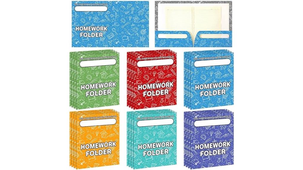 multicolor kids homework folders