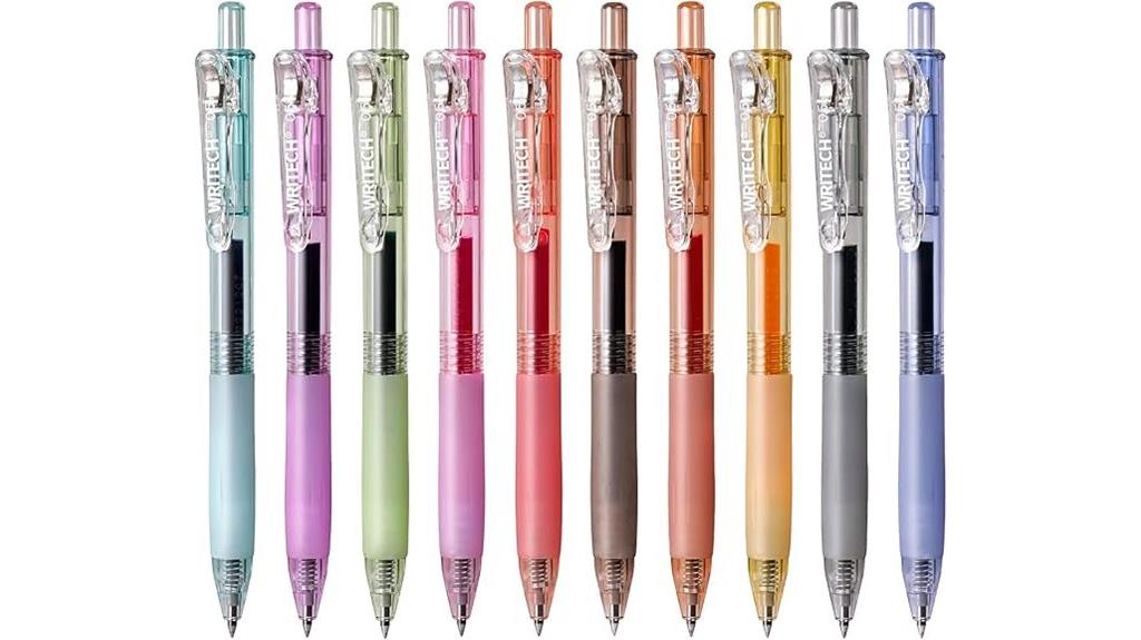 multicolor retractable gel pens