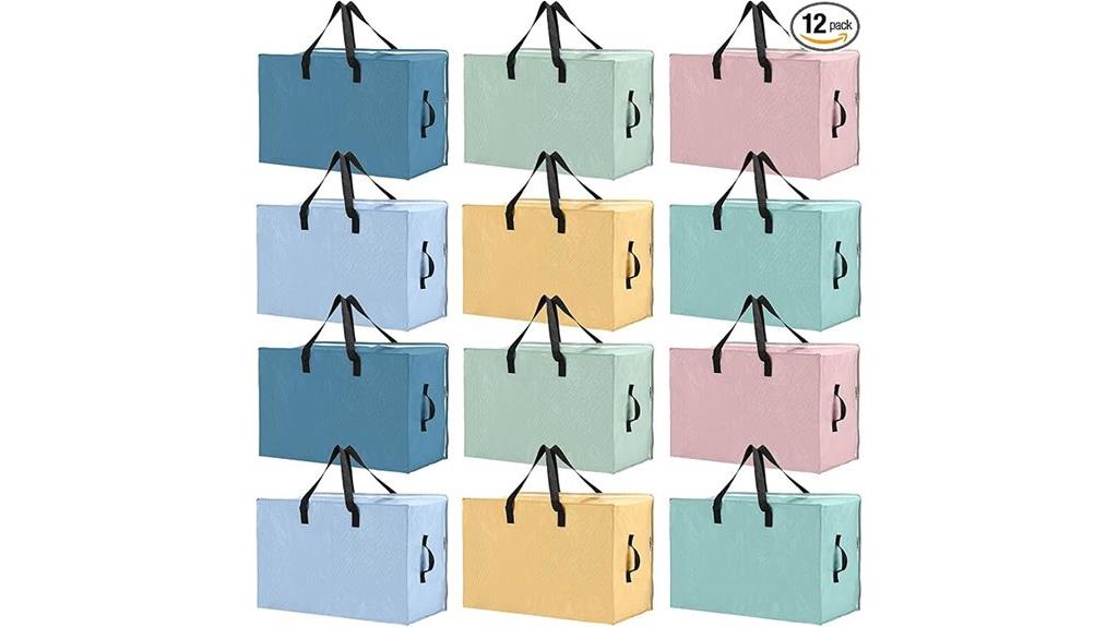 multicolor zippered storage bags