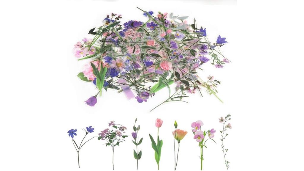 natural flower sticker pack