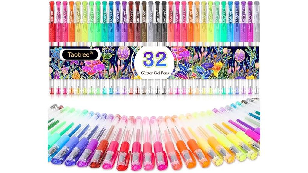 neon glitter gel pens