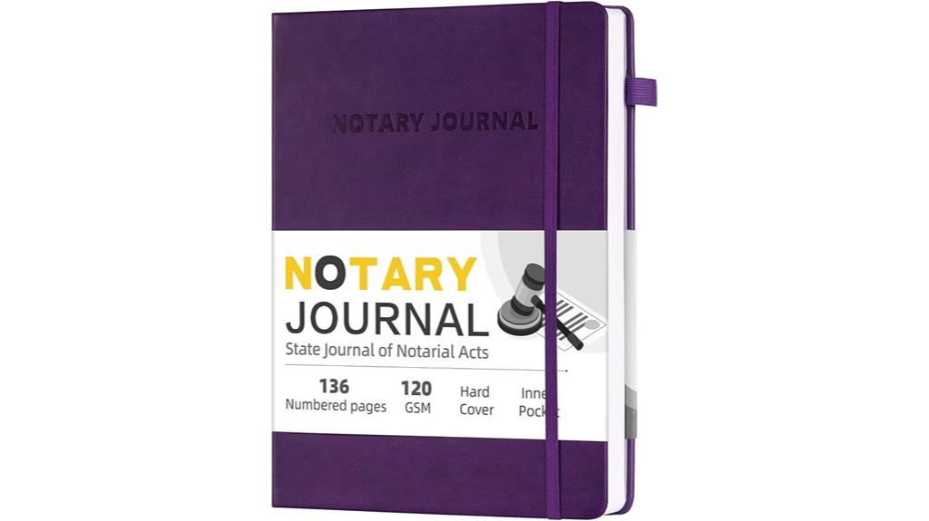 notary journal hardcover book