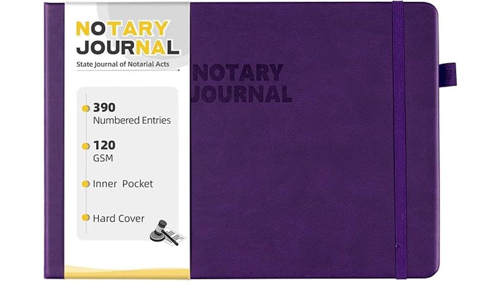 notary journal with entries