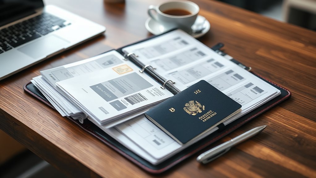 organize documents for travel