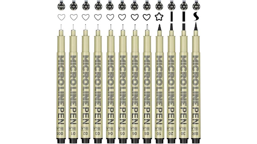 pack of 12 black fineliner pens