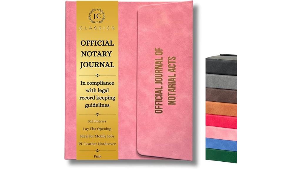 pink notary journal book