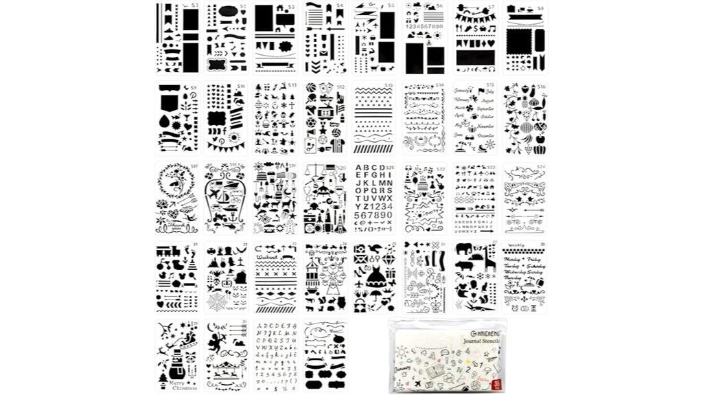 plastic journal stencil set