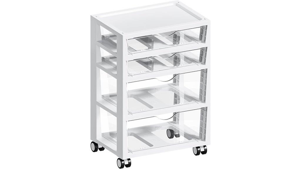 plastic rolling storage cart