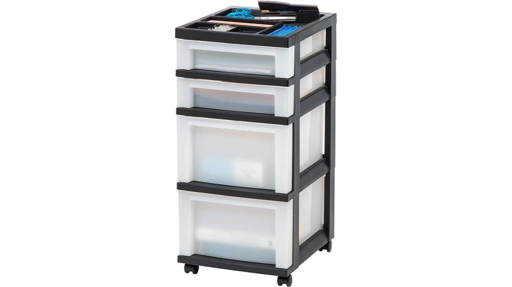 plastic rolling storage cart