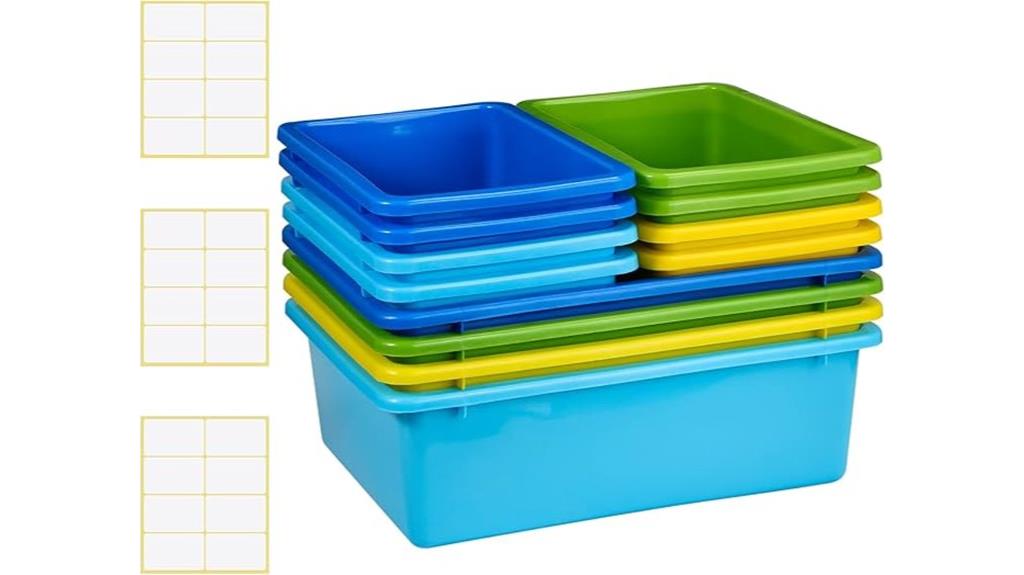 plastic storage cubby bins