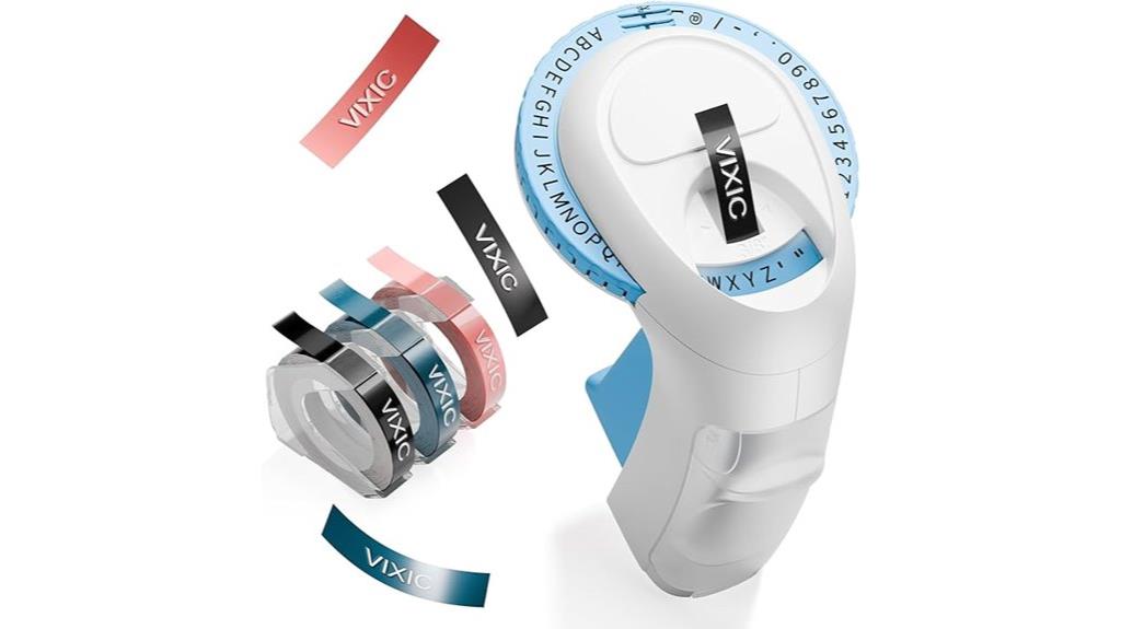 portable blue embossing label maker