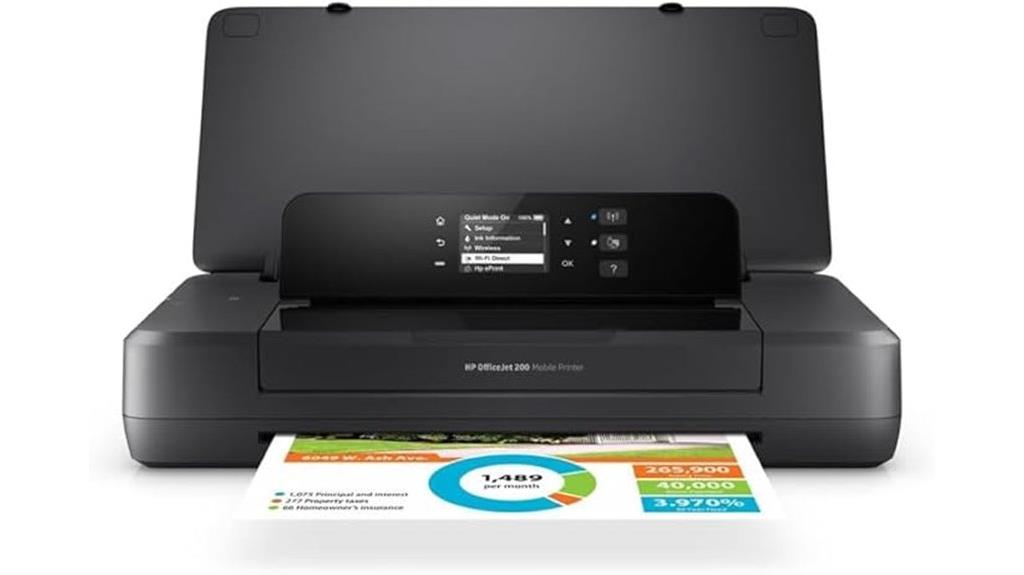 portable wireless printer with battery