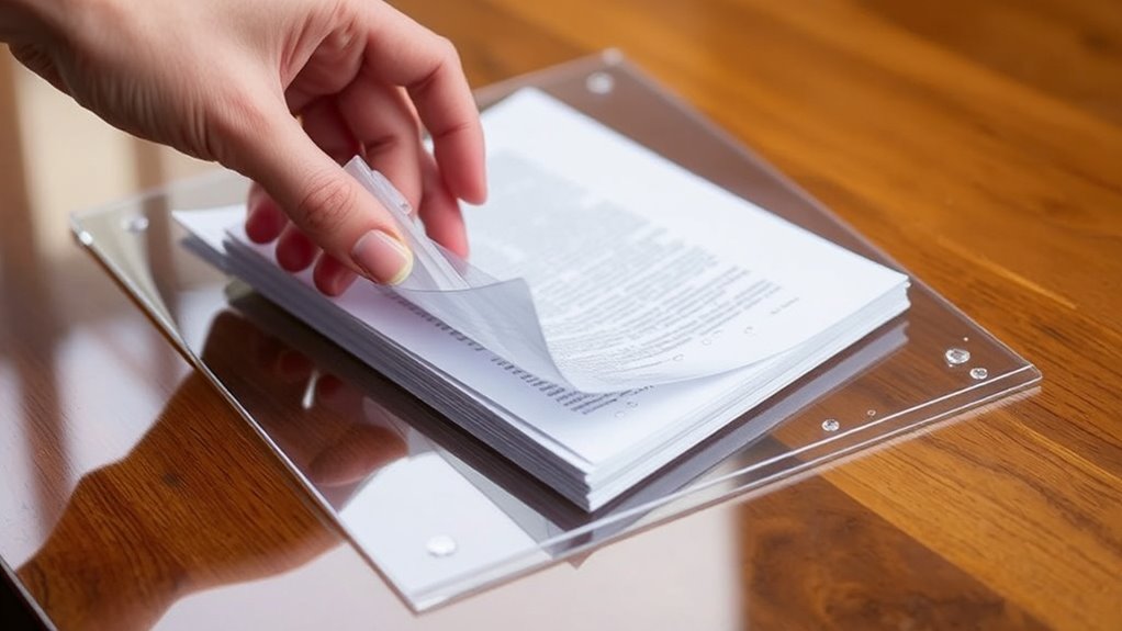protect documents with plastic sleeves