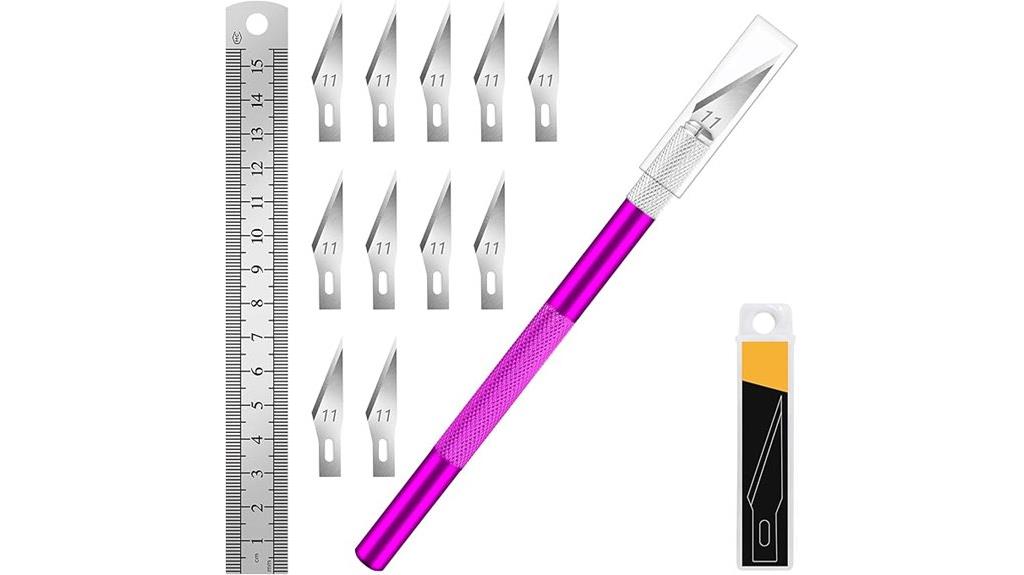 purple craft knife set