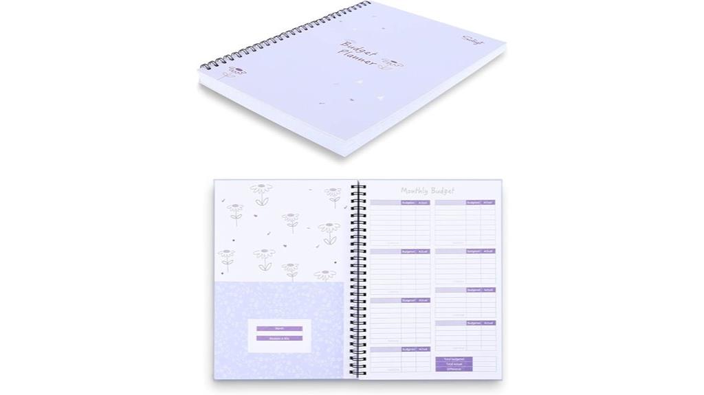 purple spiral budget organizer