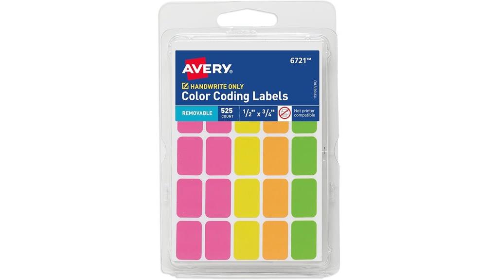 removable color coding labels