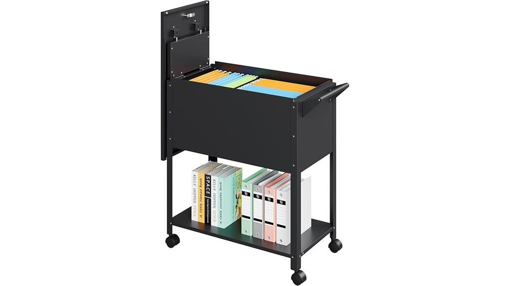 rolling metal file cart