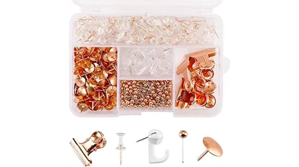 rose gold push pins
