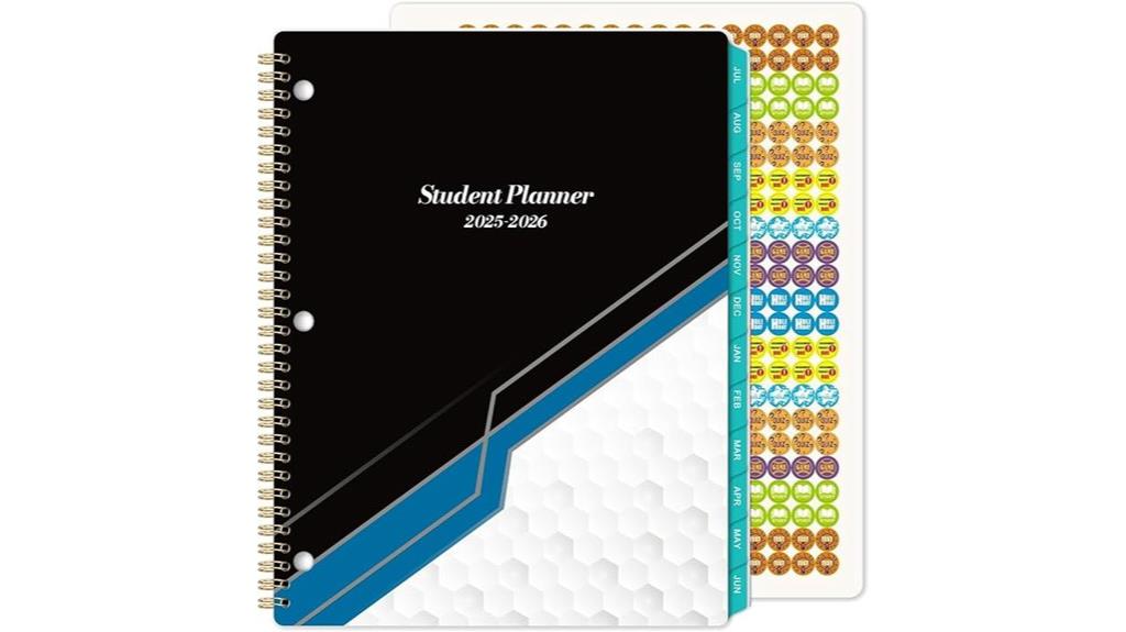 school year planner with stickers