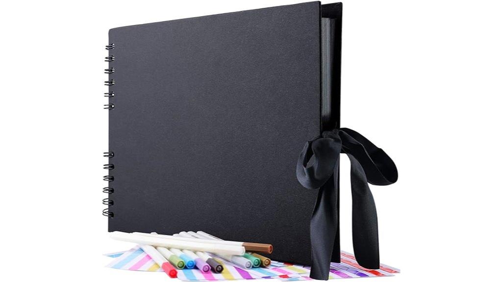 scrapbook album with markers