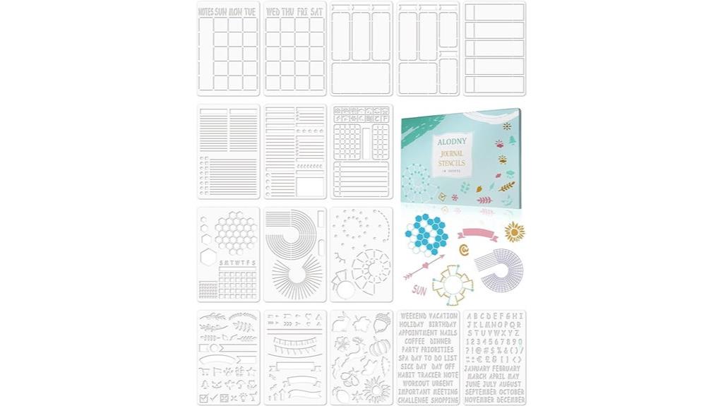 set of 16 journal stencils